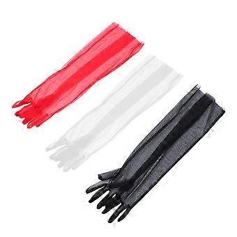 Tulle Bridal Gloves Long Sleeve Mesh Arm Cover For Women Wedding Tea Party Halloween Costume Breathable Comfort 3 Pair