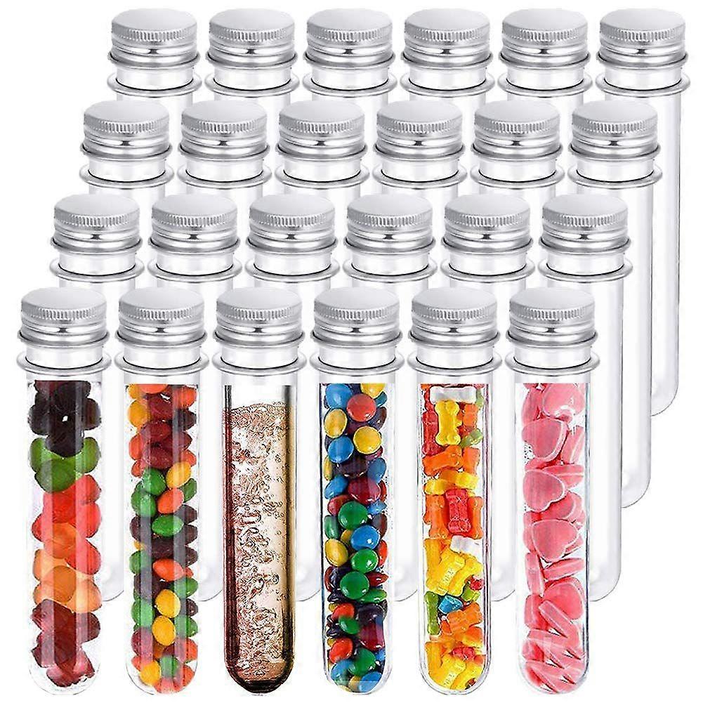 10Pcs Plastic Test Tubes Gift Sample Tubes with Caps