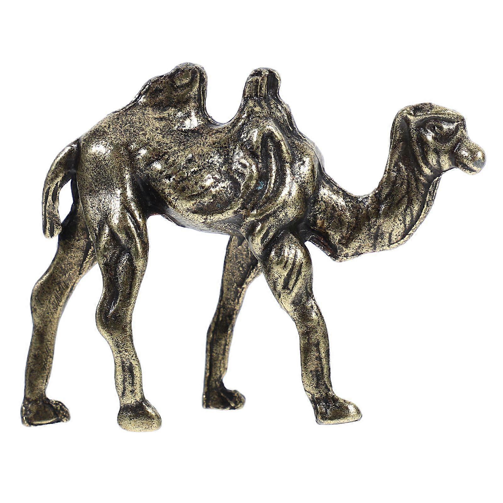 Brass Camel Shape Figurine Home Decor Statue Miniature Camel Sculpture Golden
