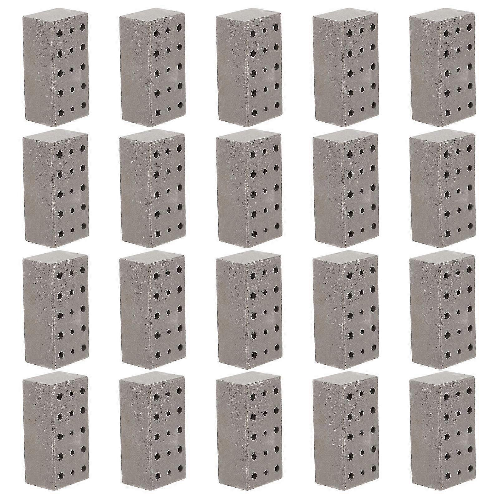 Miniature Brick Models DIY for Decor 20Pcs Light Brown Simulation Bricks