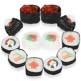 Mini juguetes de cocina de simulación de 12 piezas y sushi falso con comida de simulación de la casa que incluye juegos de sushi y juguetes de sushi