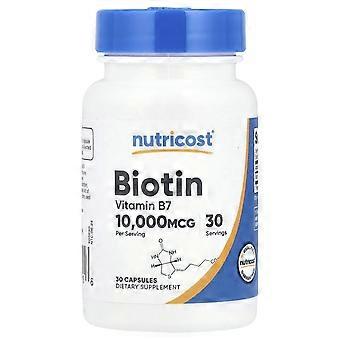 Nutricost, Biotin, 10,000 mcg, 30 Capsules, 4-Pack