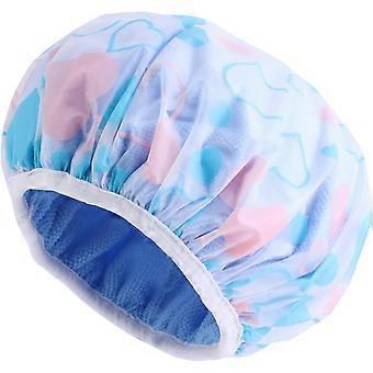 Reusable Floral Pattern Shower Terry Lined Double Layer Headcover Dry Hair Spa Salon Bath Bathroom Supplies Double-Layer Printed Water-Absorbent Cap
