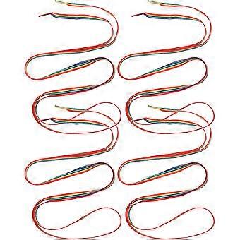 2 Pairs Rainbow Flat Polyester Shoelaces, Elastic Casual Sneakers Laces, 120cm Colorful Canvas Shoe Ties for Unisex Athletic Shoes