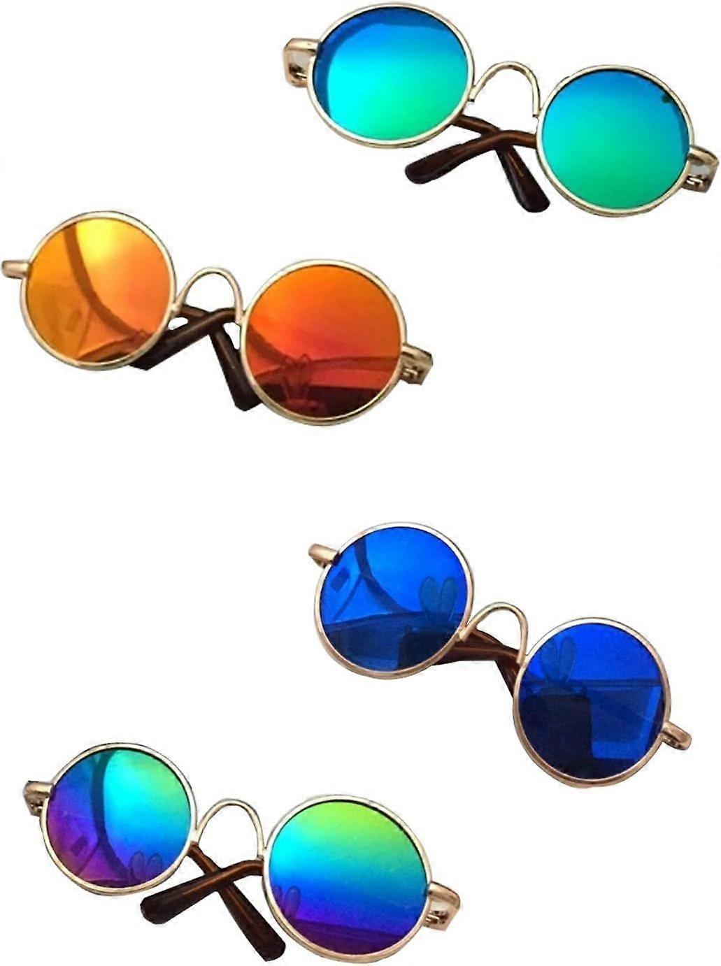 Small pet metal frame sunglasses(4pcs)