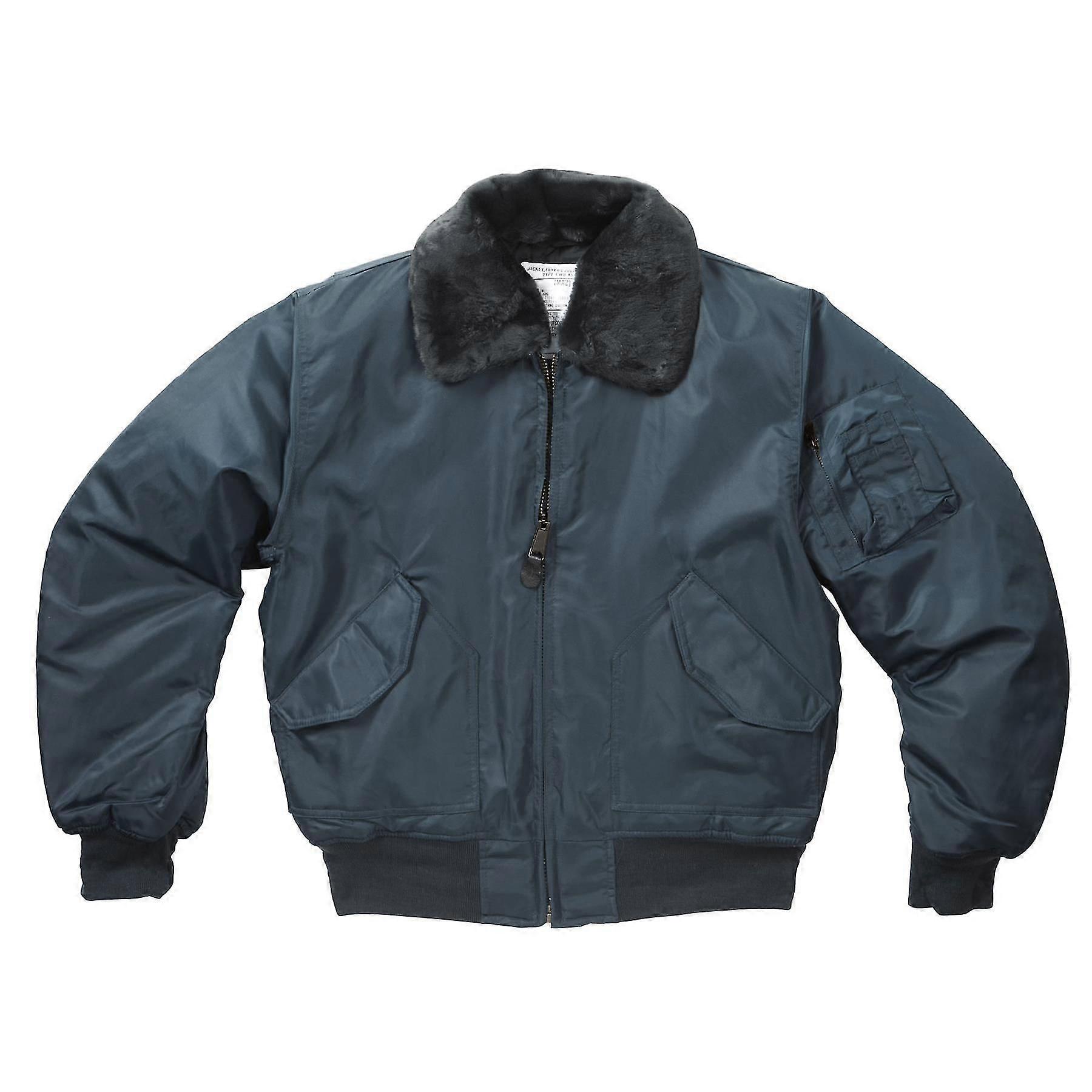 Ma2 Cwu Combat Bomber Jacket Fur Collar Medium Navy