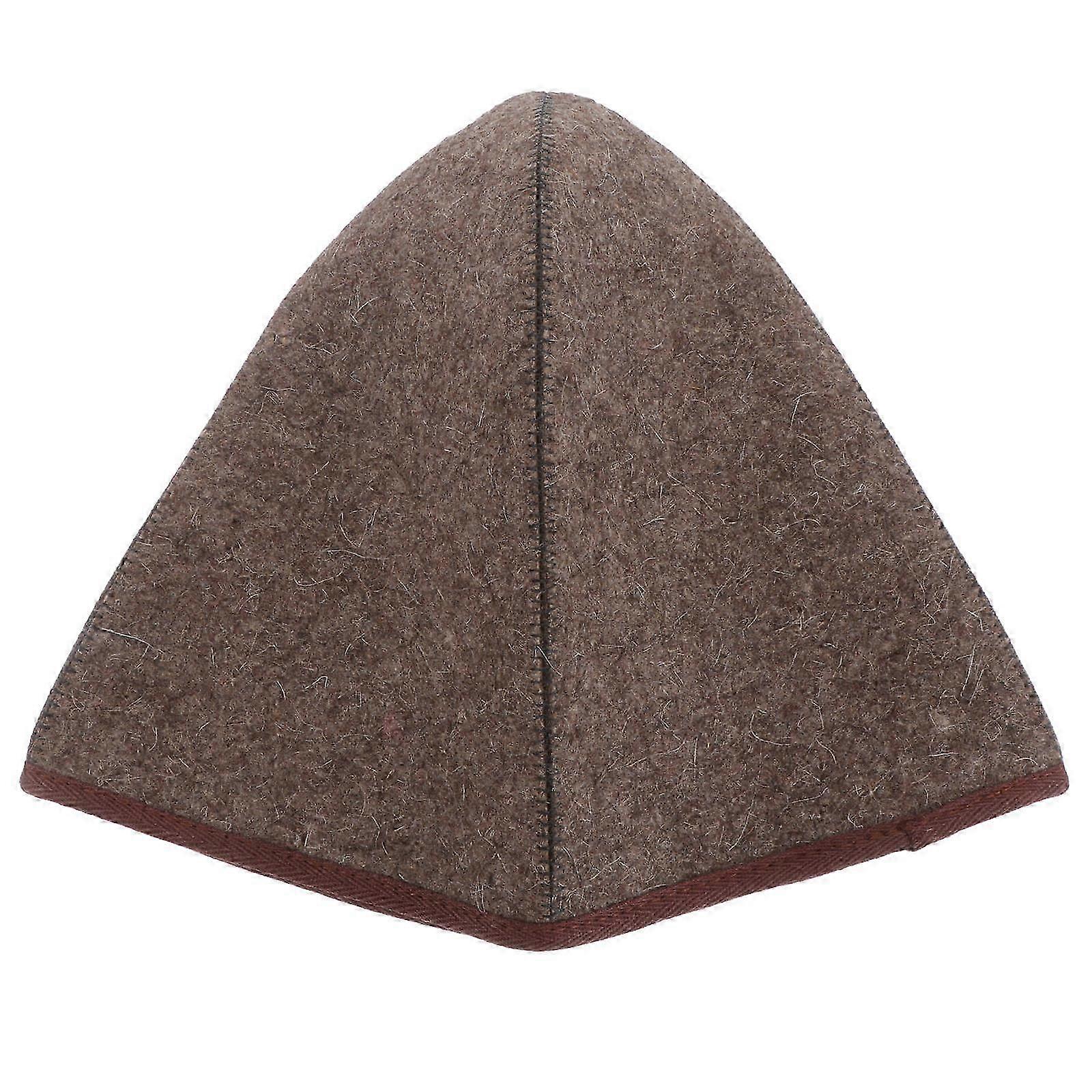 Grey Wool Felt Sauna Hat for Bathing Thickened Comfortable Sauna Hat