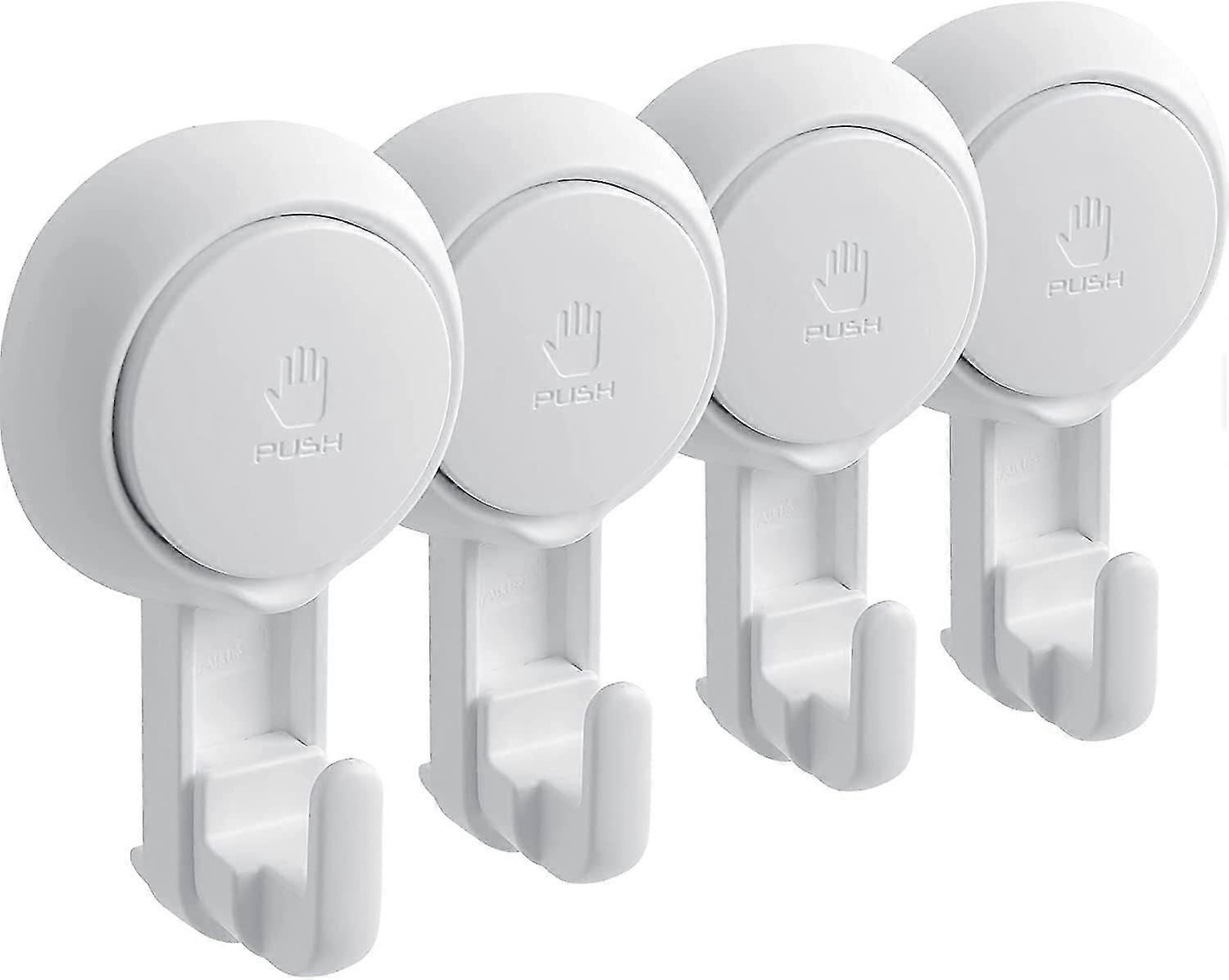 Suction Hooks, Strong Vacuum Suction Cup Hooks - Reusable Superlock Utility Hooks (4-pack)