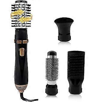 4-Head Hot Air Brush Hair Dryer Strong Wind Electric Straightener Curler Roller Comb Blower compatible with Wom