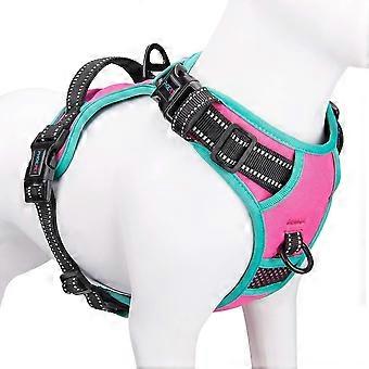 Veeki Upgraded No-pull Dog Harness, Adjustable Vest With Training Handle + 2 Metal Tow Hooks, Size S, Neck Circumference 12-18 Inches, Bust Circumfere
