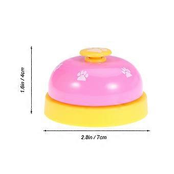 Haustier Hund Töpfchen Training Glocken Fußabdruck Muster Kommunikationsgerät für Hunde Welpen (rosa und gelb)