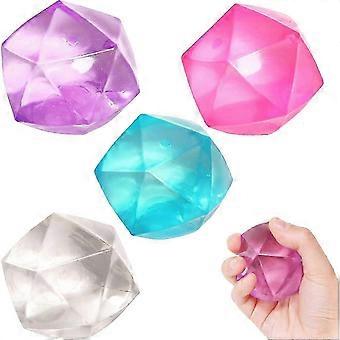 Random Color Ice Cube Squishy Stress Balls, Malt Sugar Stress Cube Fidget Sensory Toy for Hand Exercisea