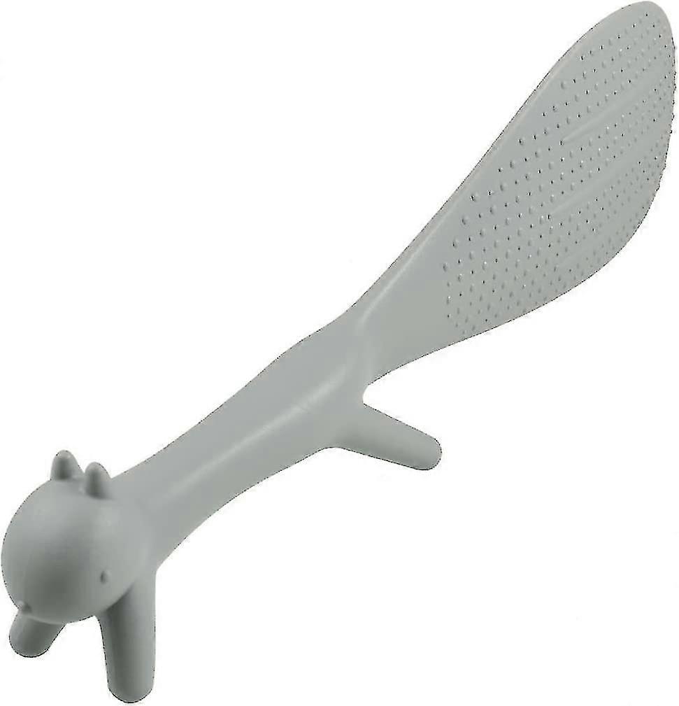 Plastic Squirrel Shaped Non Stick Rice Paddle Spoon Gray1pcs)