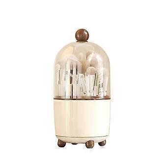 Make-up-Pinsel-Organizer mit 360°-Drehfunktion und staubdichtem Deckel für übersichtliche Kosmetikaufbewahrung