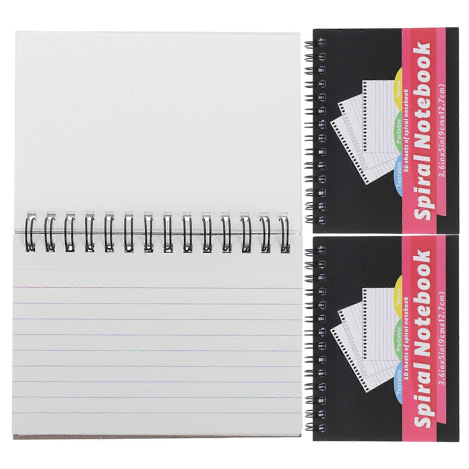 Black Mini Notepad Spiral Notebook for Writing 3Pcs Convenient Use