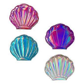 4pcs shell forma dobrável espelho cosmético espelho ampliação espelho maquiagem espelho