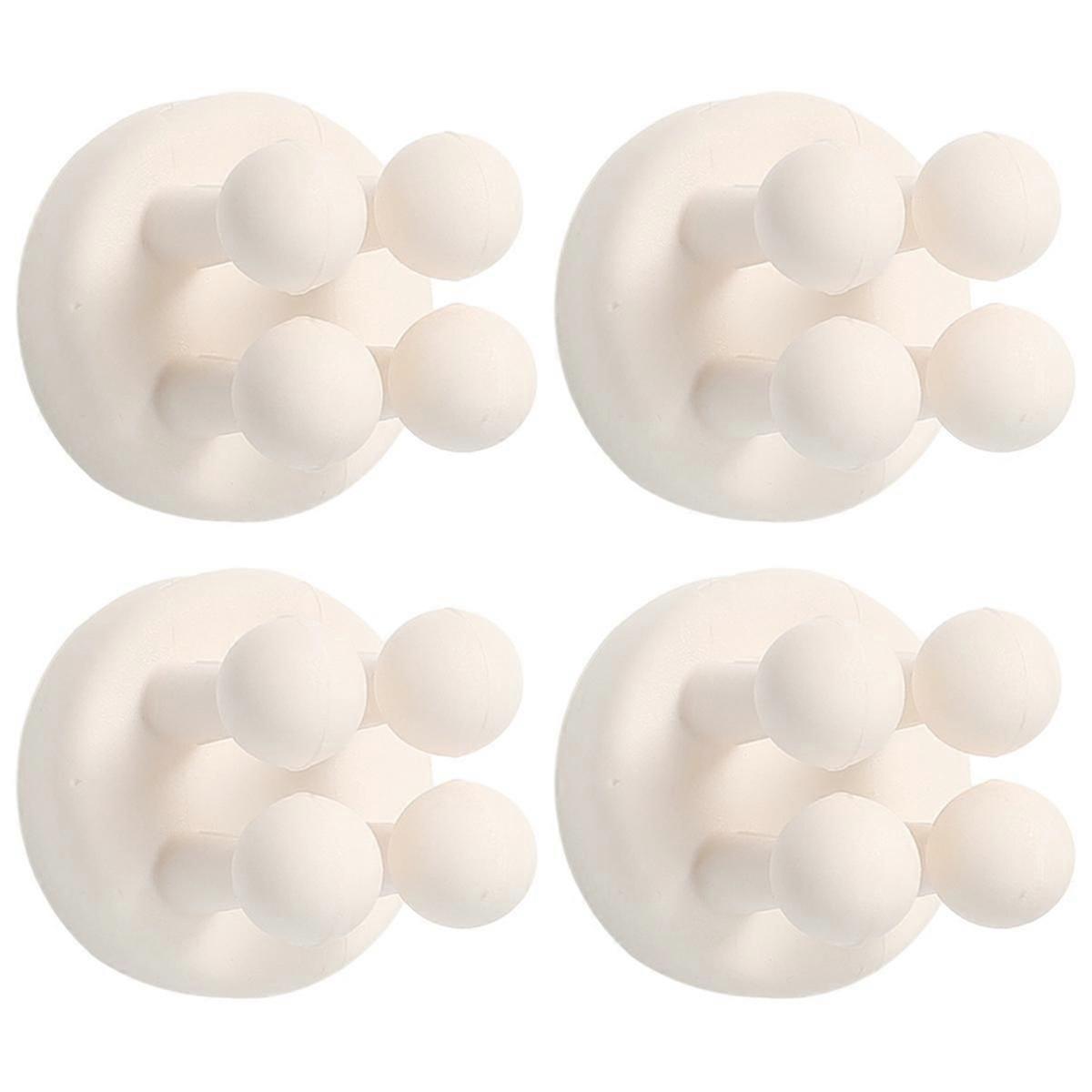 4Pcs Silicone Toothbrush Holders - Multi-Function Self Adhesive Wall Mounted Hooks for Hanging Ke A