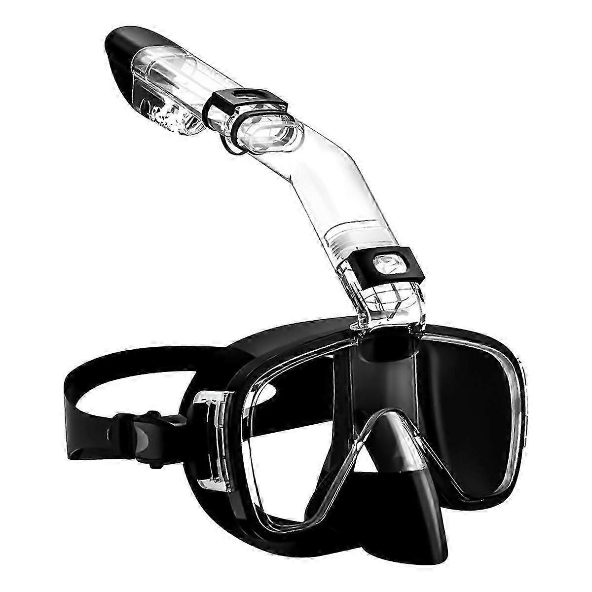 Professional diving mask set with foldable snorkel
