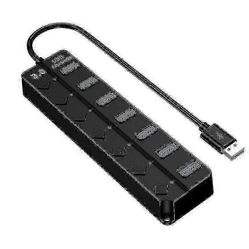 7-Port Multi-Function USB Hub with Switch, Black (1 Piece)