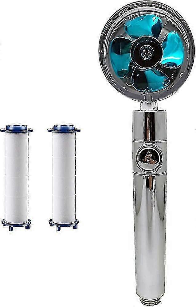 Jet Powered Handheld Shower Head, Propeller Structure, Easy Install Gift