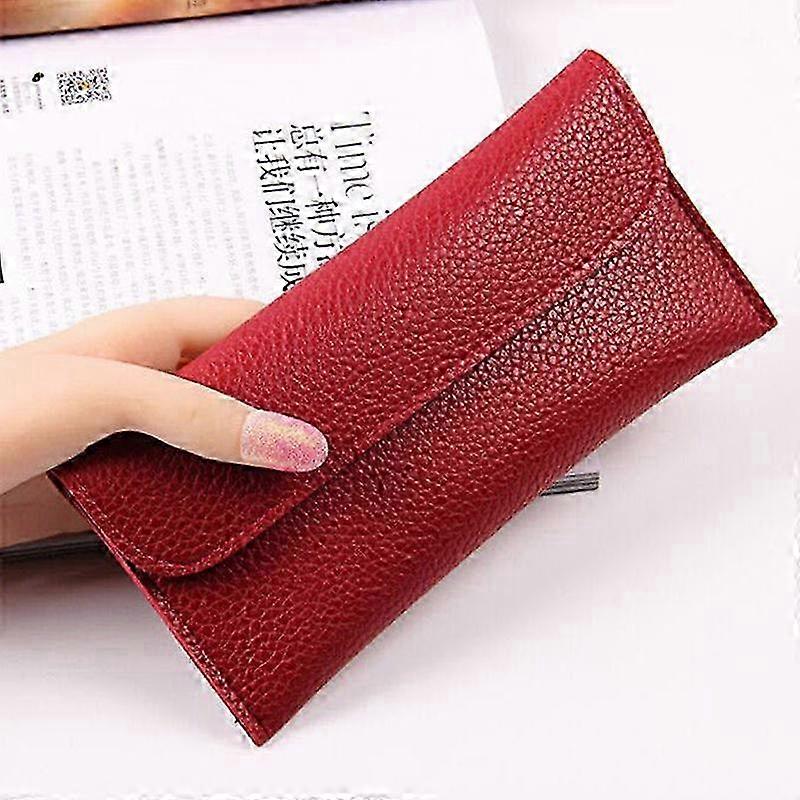 Slim Litchi-Texture PU Leather Wallet