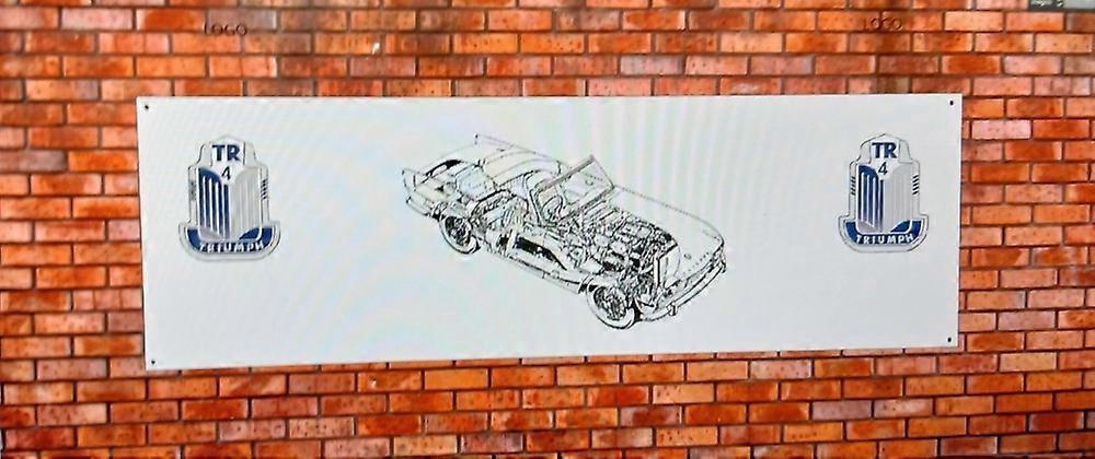 TRIUMPH TR4 CUTAWAY CONVERTABLE WORKSHOP BANNER CYQZ934