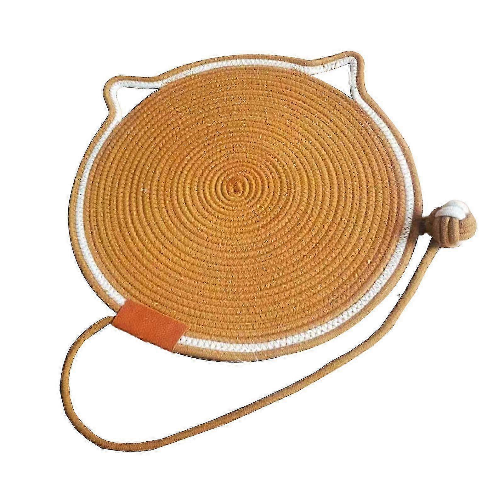 Hand Woven Cat Shape Scratch Proof Mat