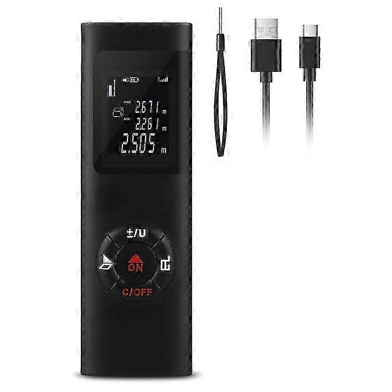 60m IPSXP Portable Digital Laser Distance Meter Surface Volume Calculator/Pythagorean Function/IP54/LCD Backlight/Rechargeable