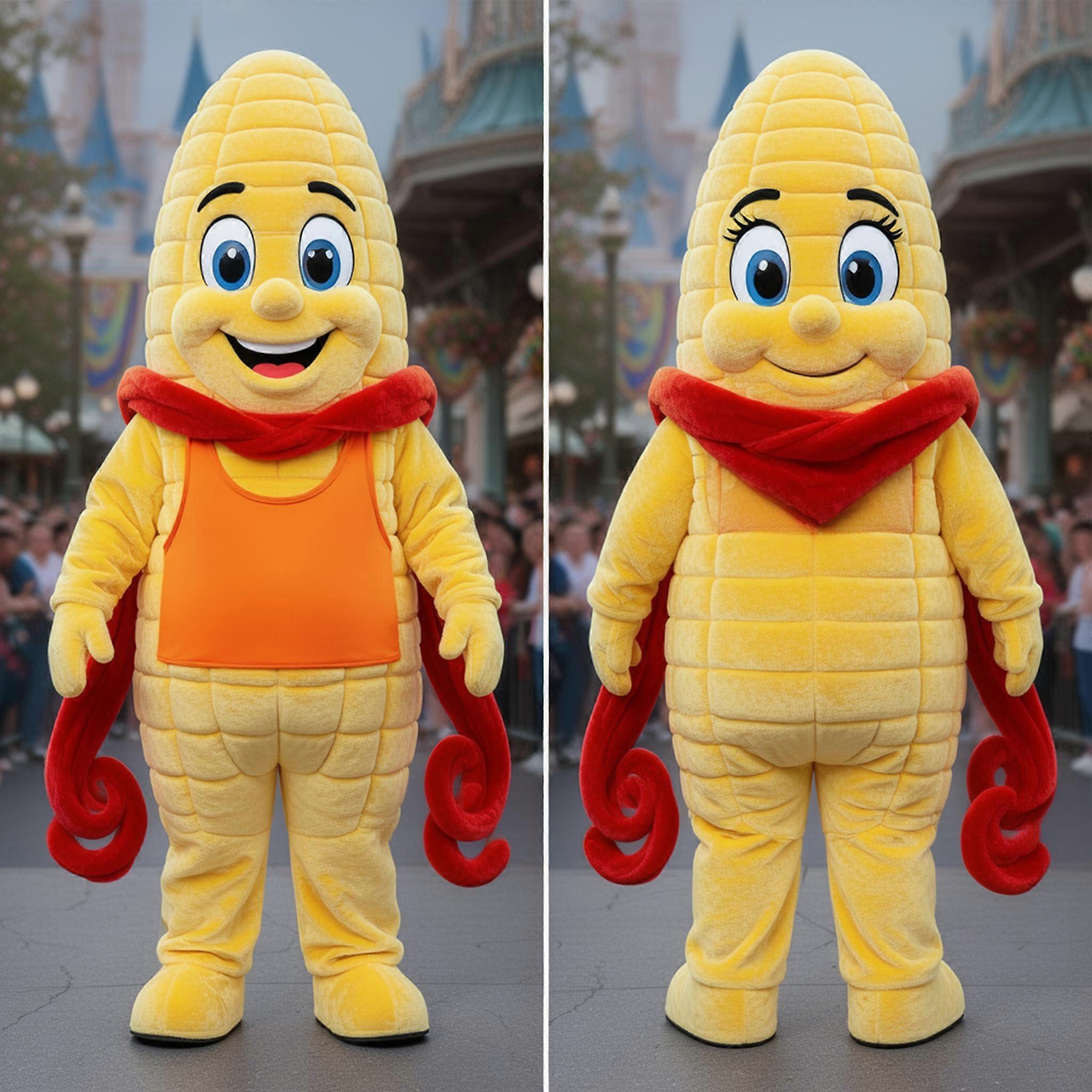 MASTICOT Buttery Yellow Fluffy Pop Corn Mascot