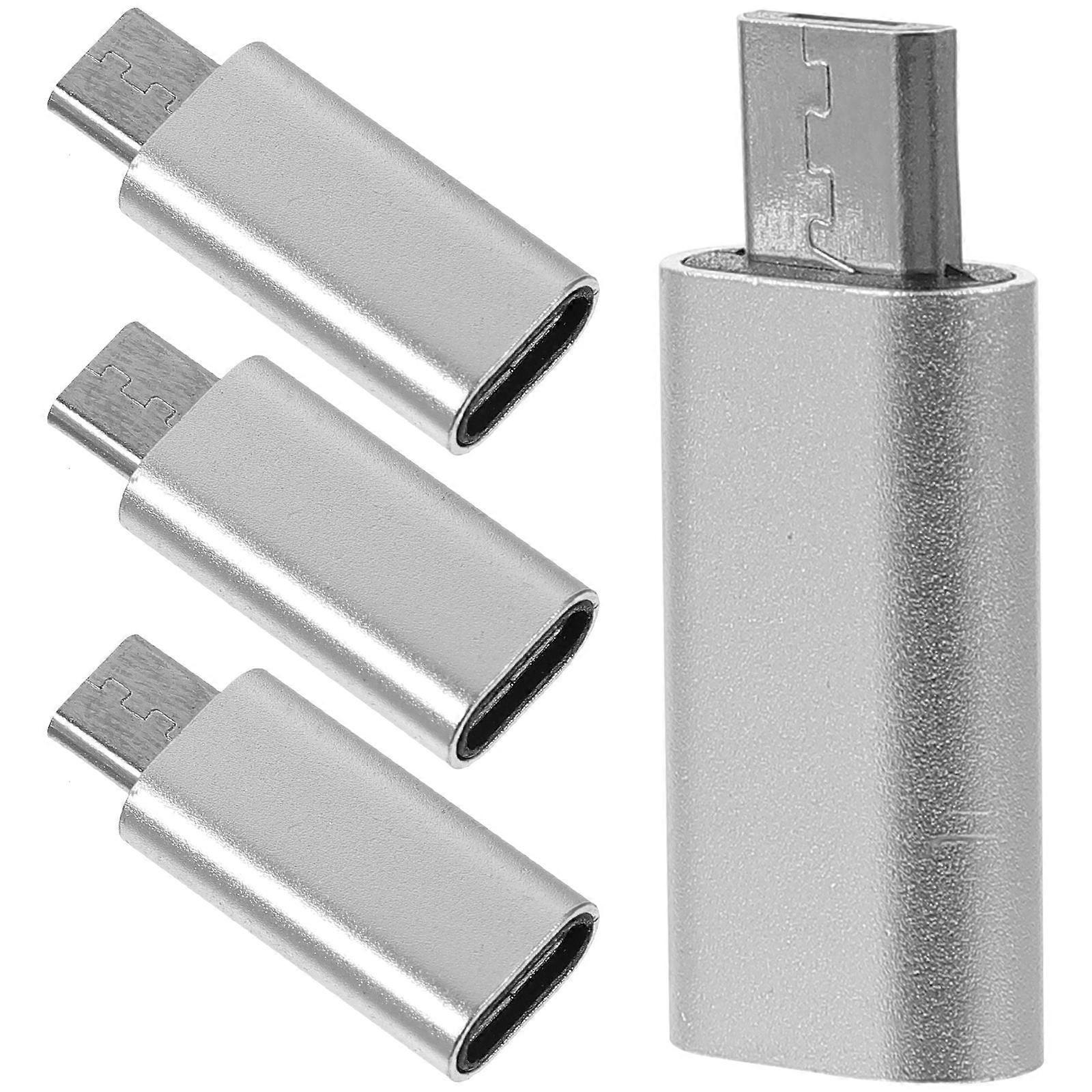 USB C to Micro USB Adapter Multi-Functional Converter 8Pcs Silver