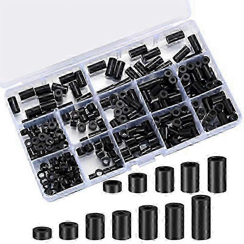 Black Nylon Round Spacers Assortment Kit