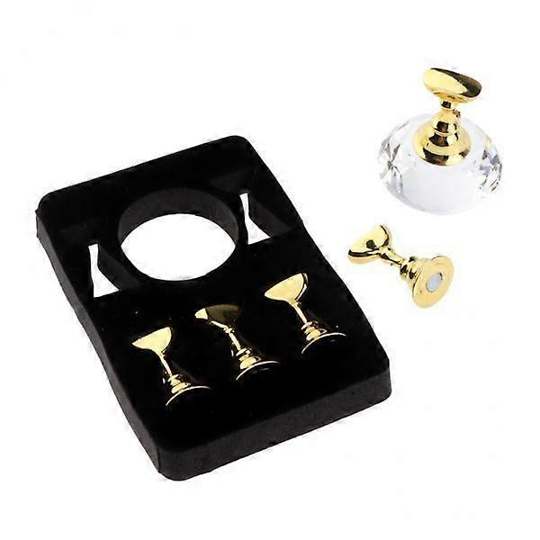 2x5pcs Nail Tip Holder Stand & Display Base for Practice Clear Crystal Base