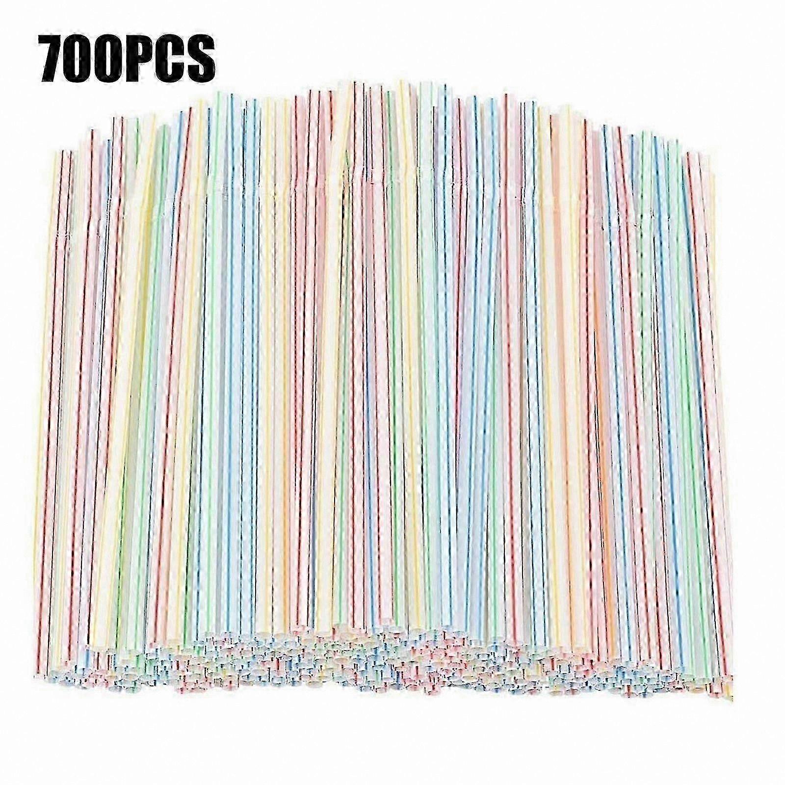 700 Safe Flexible Straws Colourful Stripes