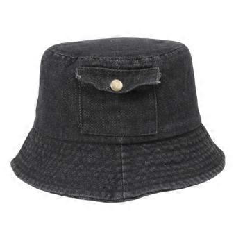 Fashion Cotton Denim Bucket Hat Breathable Sun Protection Fisherman Hat Casual Sun Cap Outdoor Travel