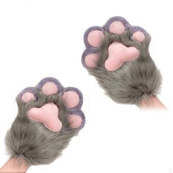 Women's Cute Cat Paw Winter Gloves for Cosplay Warm Hand Warmers with Paw Print Design for Women-lsy