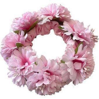 RUIYUE Artificial Carnation Hair Tie Elastic Flower Scrunchie Ponytail Holder Accessory for Women 