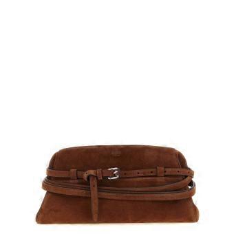 Moschino Brown Calfskin Clutch Bag