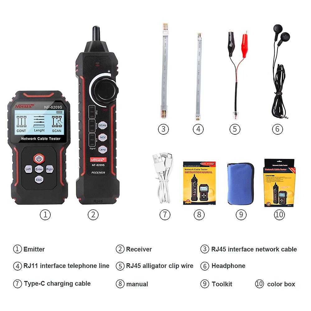 Nf-8209s Network Cable Tracker Lan Measure Tester Network Tools Lcd Display Measure Length Wiremap Tester Cable Tracker