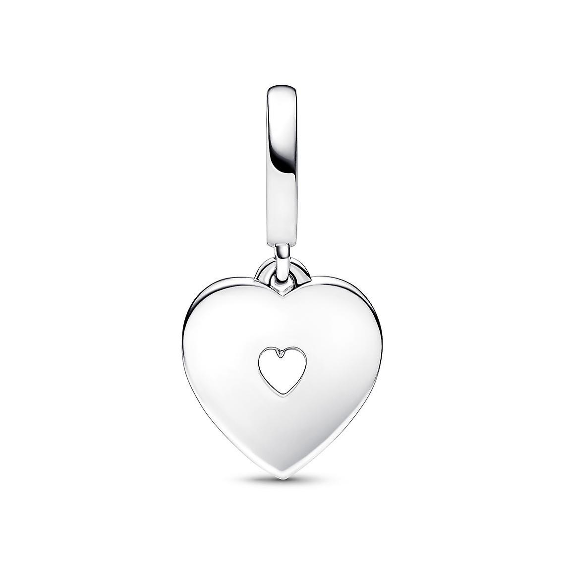 Pandora Moments Charm - Perla Bianco Doppio Cuore Ciondolo