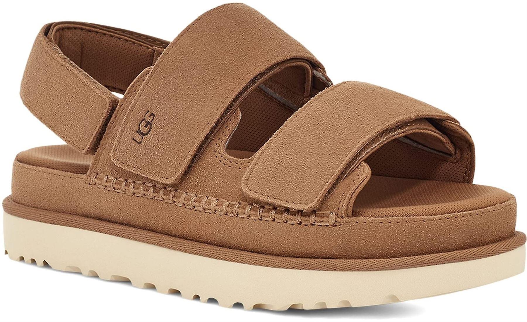 Ugg Goldenstar Chestnut Womens Suede Platform Sandals