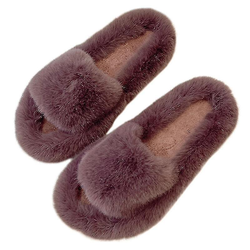 Women's Indoor P Slipper Cozy Flat Fluffy Slides