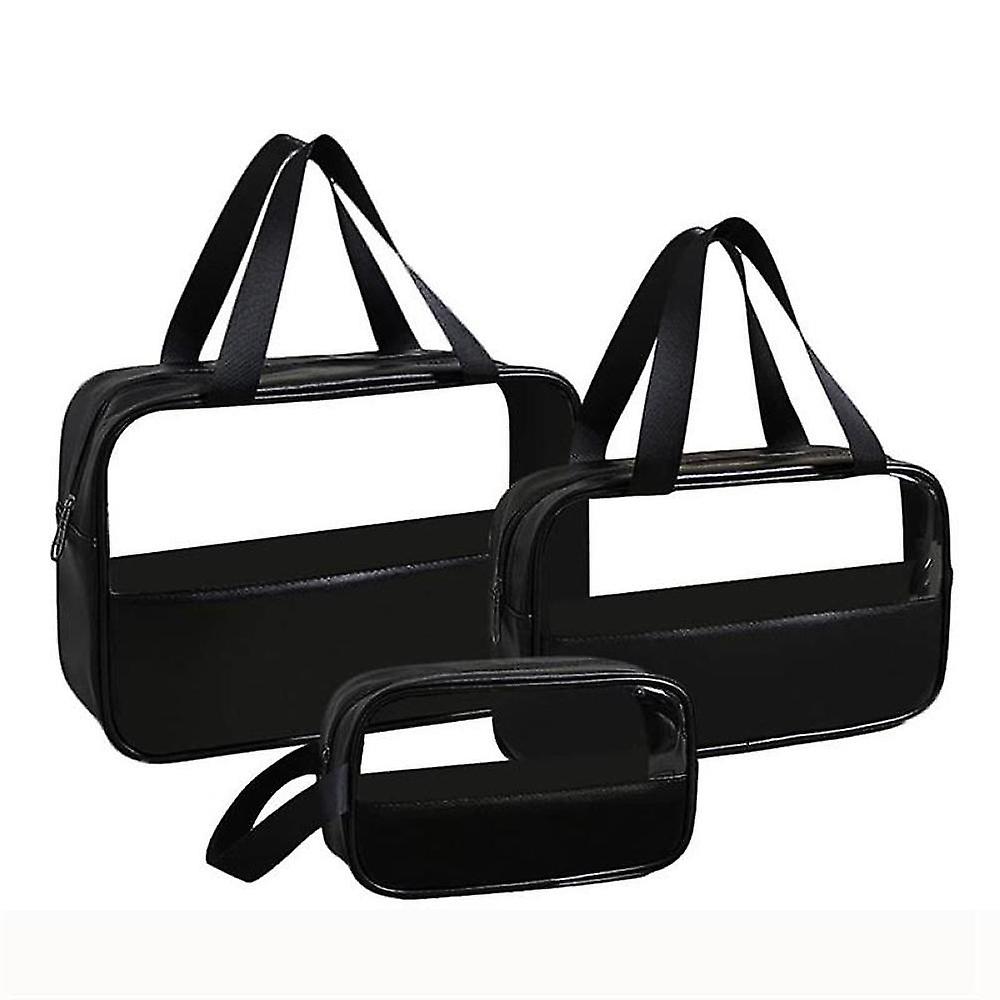 Patchwork Cosmetic Bag Makeup Storag Bag Black