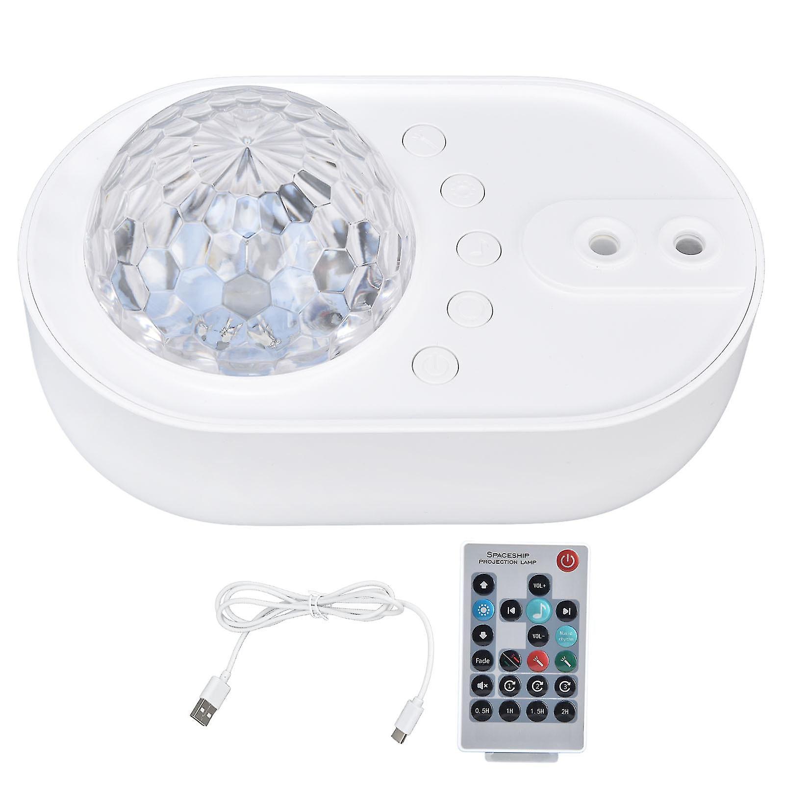 Spacecraft Projection Lamp Rgb Effects Remote Control Wireless Connection Mini Spacecraft Colorful Lamp For Room Partywhite