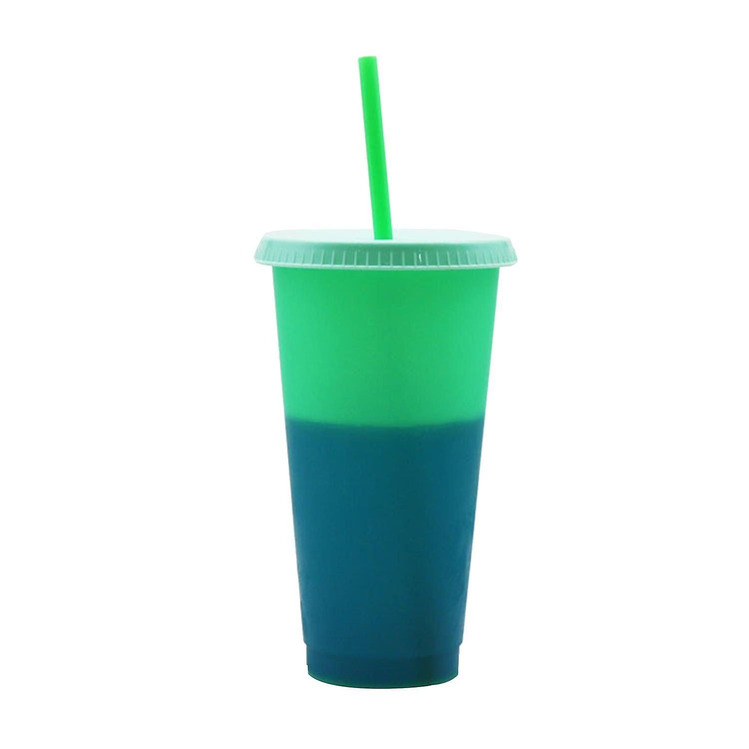 720ml Discoloration Cup Fixed Ring Heat Insulation No Odor Color Changing Cold Cup with Lid Straw