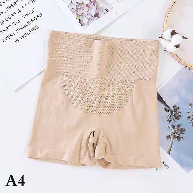 Women High Waist Safety Short Pants Slimming Panties Seamless Boyshorts Tummy Control Honeycomb Solid Color Boxer Briefs