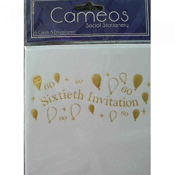 Cameos 60th Invitations (Pack of 6)