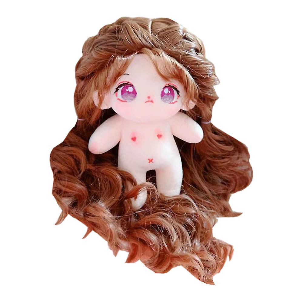 20cmぬいぐるみキャラメルウェーブロールヘアガール裸体ドレスアップギフト