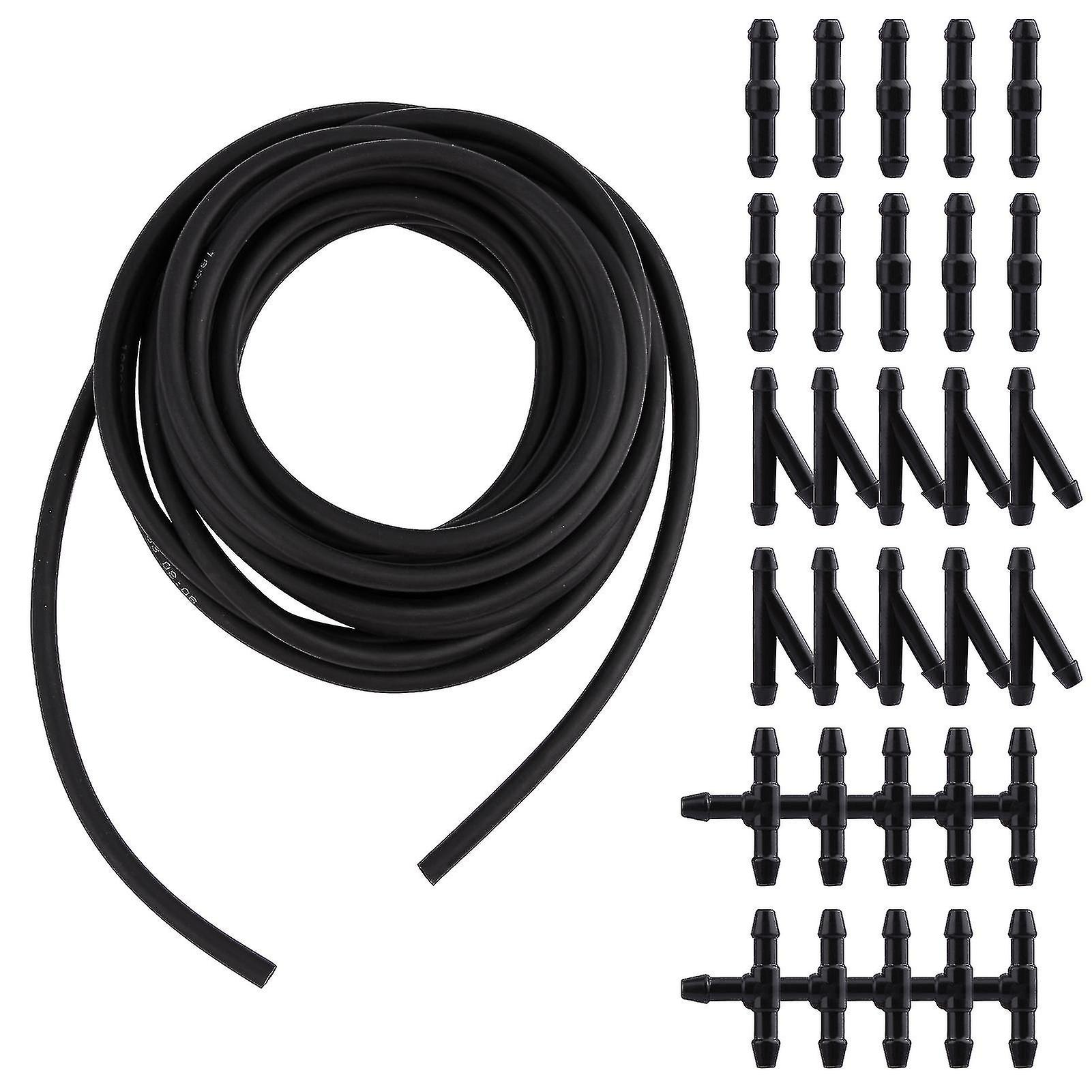 5m Windshield Washer Hose Kit Replacement With 30 Connectors Durable Rubber