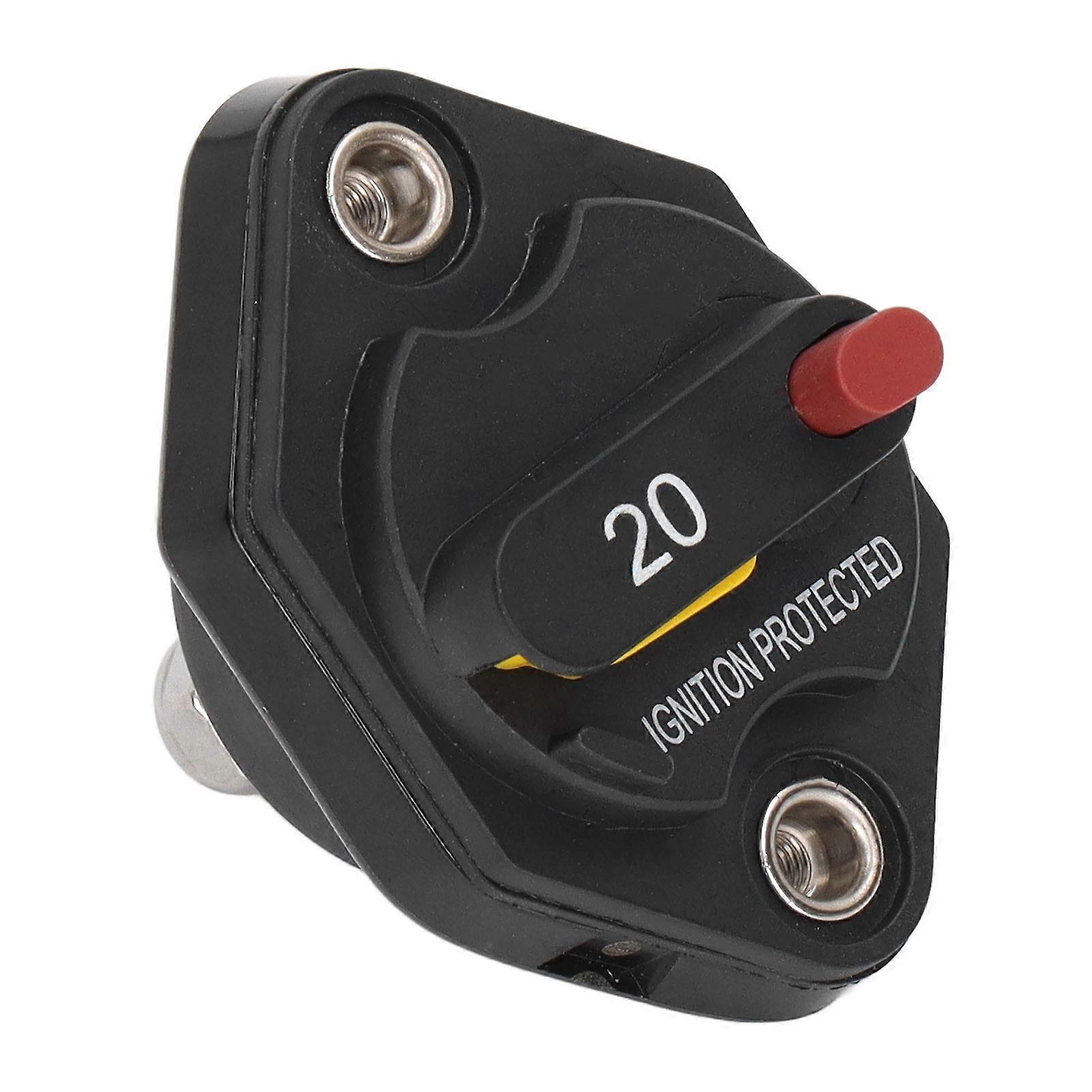 Circuit Breaker Fuse Overcurrent Protector Waterproof with Manual Reset Button 32V for RV 20A