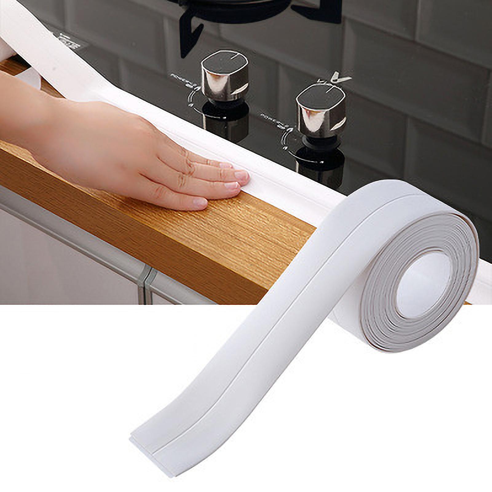 Caulk Strip PVC Bathroom Waterproof Glue Decorative Sealant Trim Waterproof Edge ProtectorWhite